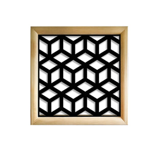 CUBO - Moduli Decorativi in Legno e PVC Misura: 73x73 cm, Colore: nero