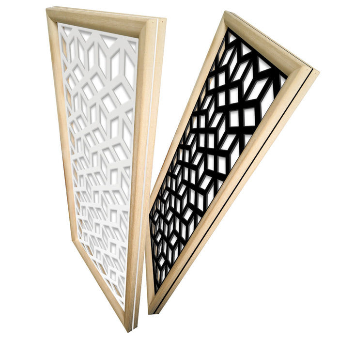 CUBO - Moduli Decorativi in Legno e PVC Colore: bianco, Misura: 73x148 cm