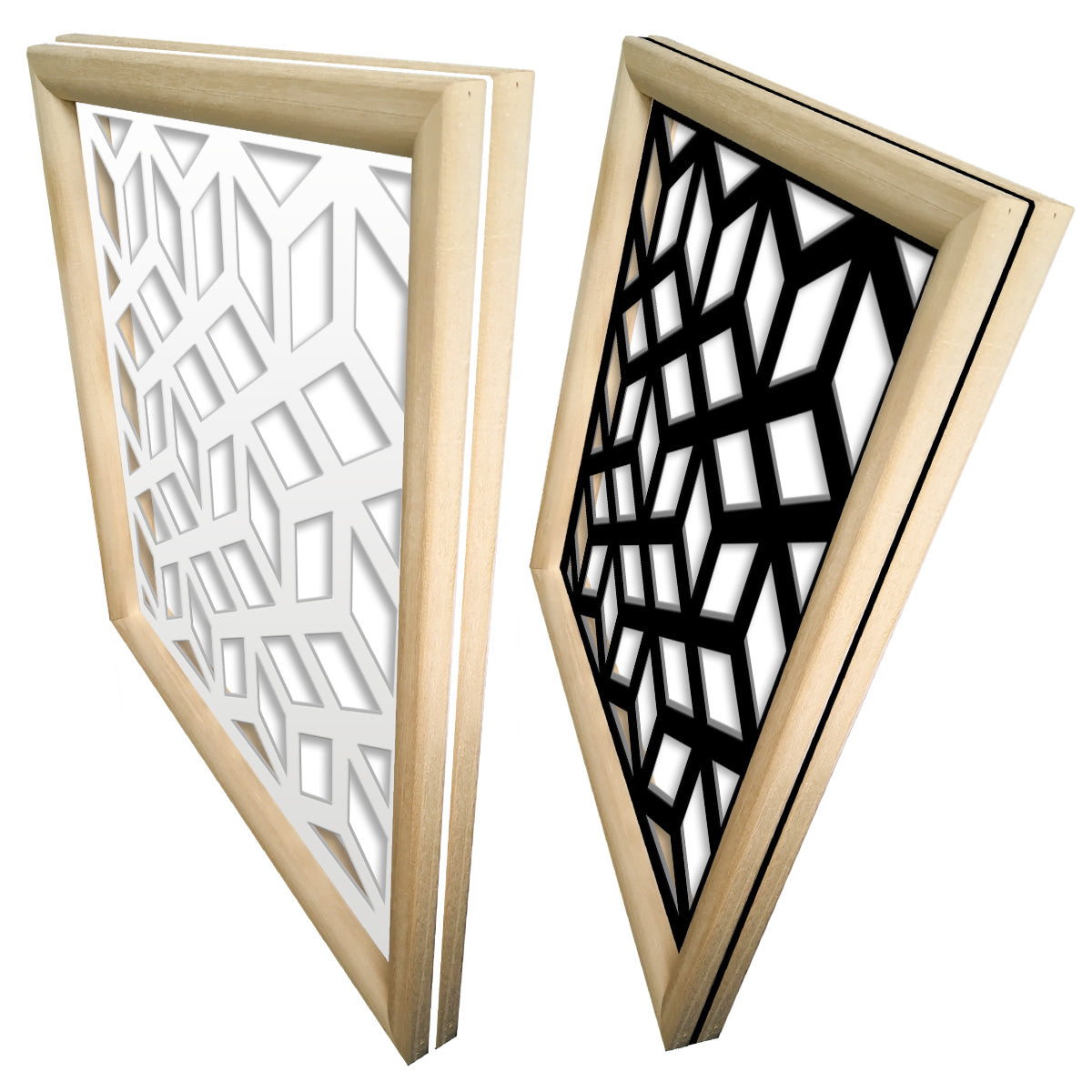 CUBO - Moduli Decorativi in Legno e PVC Misura: 73x73 cm, Colore: bianco