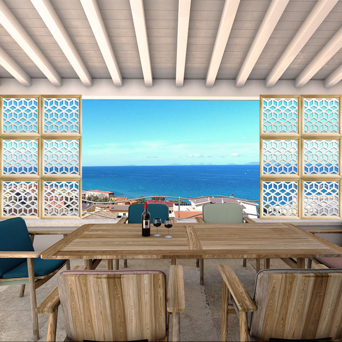 CUBO - Moduli Decorativi in Legno e PVC Colore: bianco, Misura: 48x48 cm