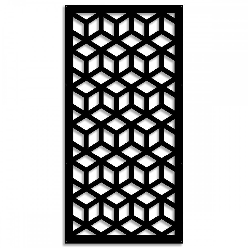 CUBO - Pannello in PVC traforato - Parasole Misura: 47x94 cm, Colore: nero