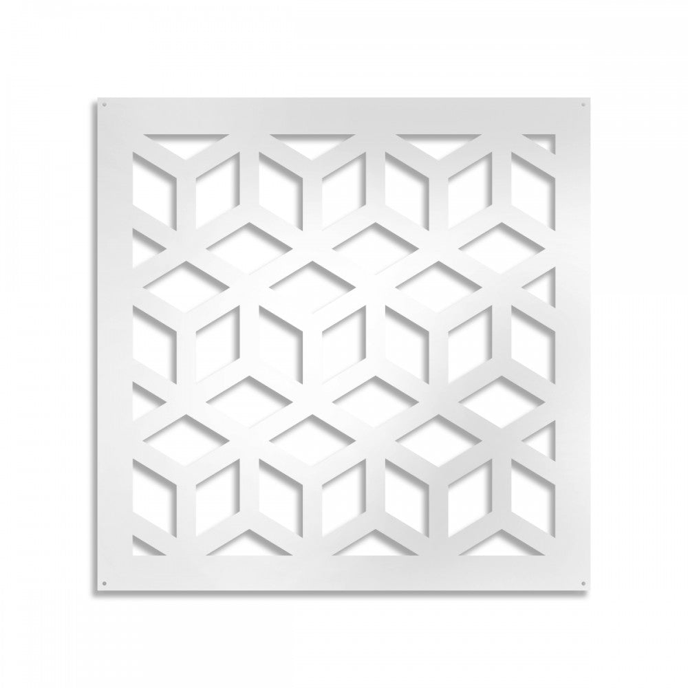 CUBO - Pannello in PVC traforato - Parasole Colore: bianco, Misura: 73x73 cm