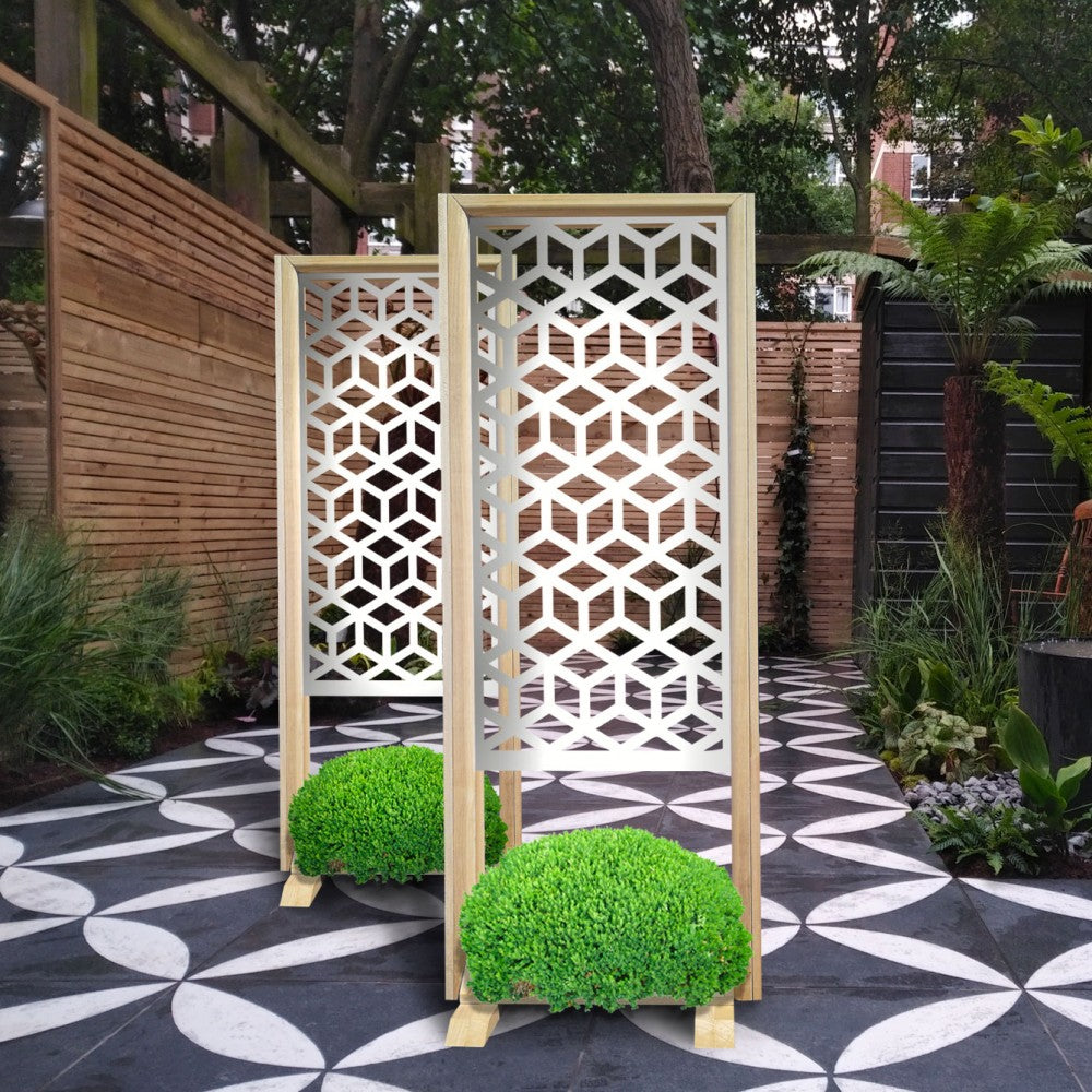 CUBO - Separè - Paravento modulabile - 70x190cm - in Legno e PVC Colore: bianco