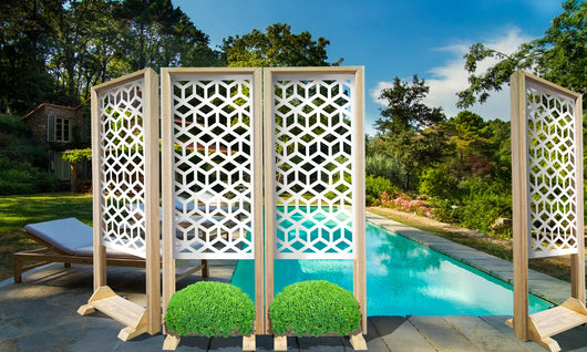 CUBO - Separè - Paravento modulabile - 70x190cm - in Legno e PVC Colore: bianco