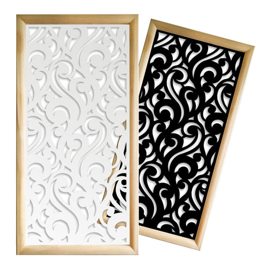 CURL - Moduli Decorativi in Legno e PVC Misura: 47x94 cm, Colore: nero