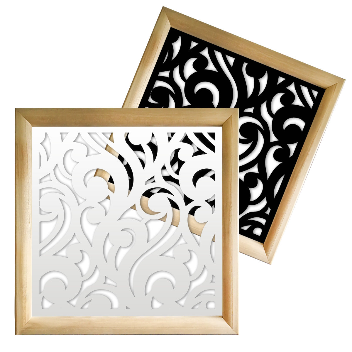 CURL - Moduli Decorativi in Legno e PVC Misura: 73x73 cm, Colore: bianco