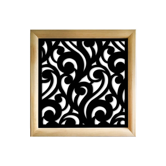CURL - Moduli Decorativi in Legno e PVC Misura: 73x73 cm, Colore: nero