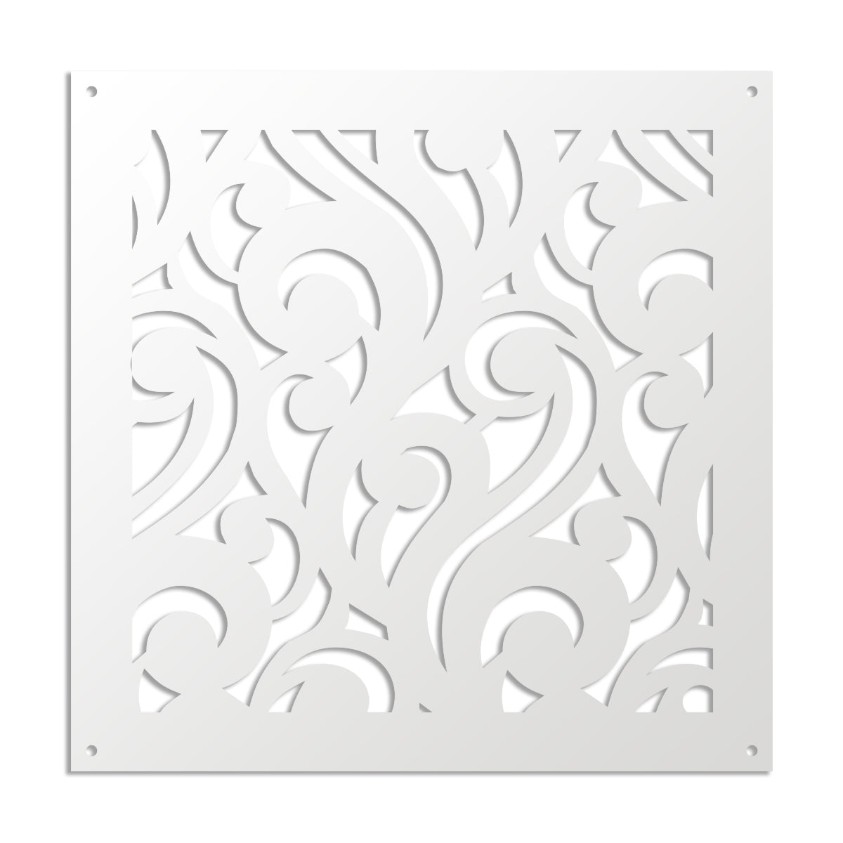CURL - Pannello in PVC traforato - Parasole Colore: bianco, Misura: 73x73 cm