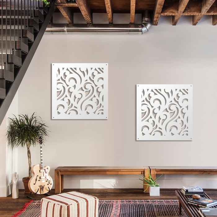 CURL - Pannello in PVC traforato - Parasole Colore: bianco, Misura: 73x73 cm