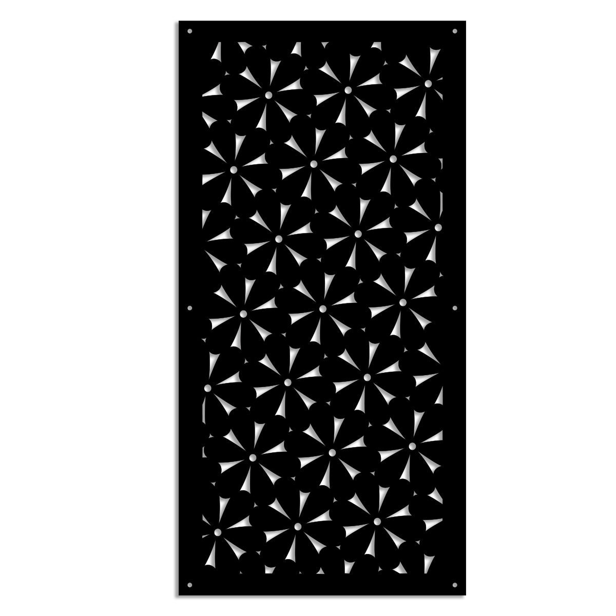 DAISY - Pannello in PVC traforato - Parasole Misura: 98x198 cm, Colore: nero