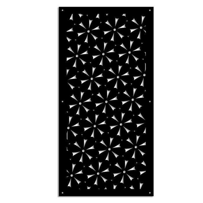 DAISY - Pannello in PVC traforato - Parasole Misura: 98x198 cm, Colore: nero