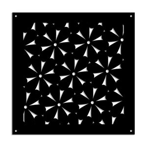 DAISY - Pannello in PVC traforato - Parasole Misura: 48x48 cm, Colore: nero