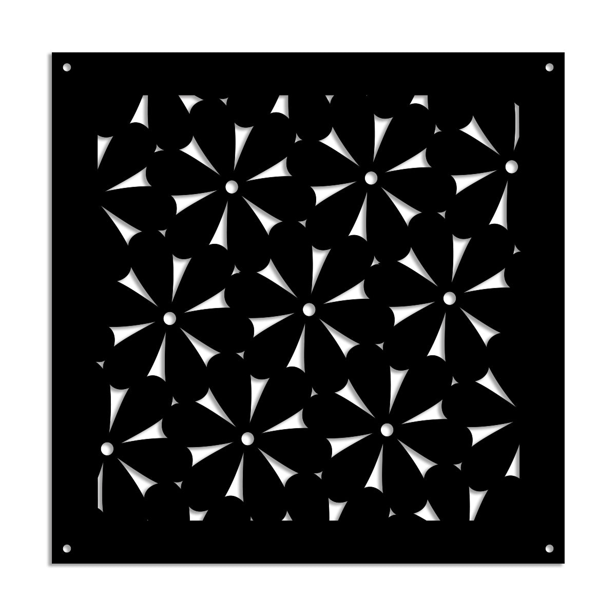 DAISY - Pannello in PVC traforato - Parasole Misura: 73x73 cm, Colore: nero