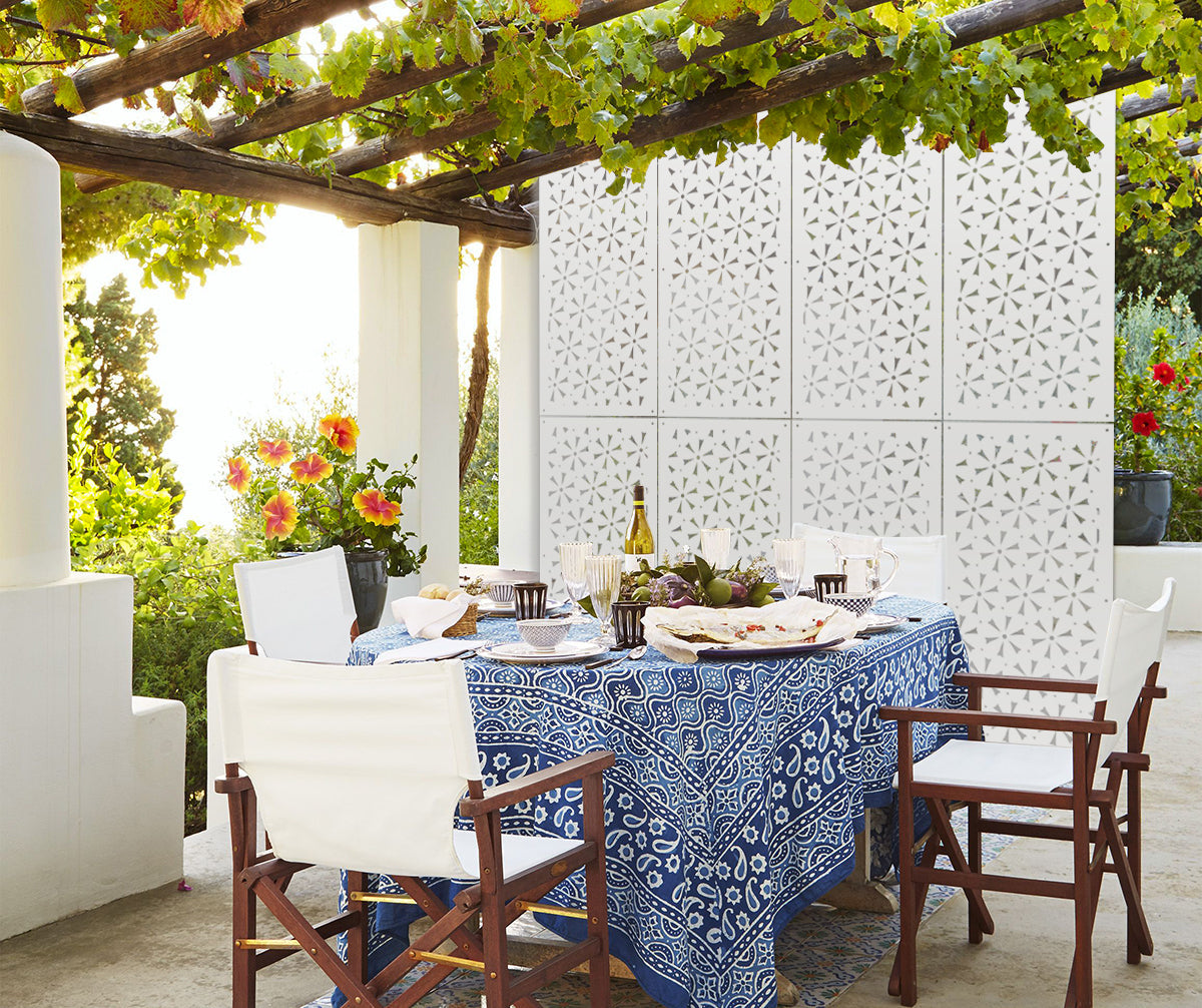 DAISY - Pannello in PVC traforato - Parasole Colore: bianco, Misura: 50x150 cm