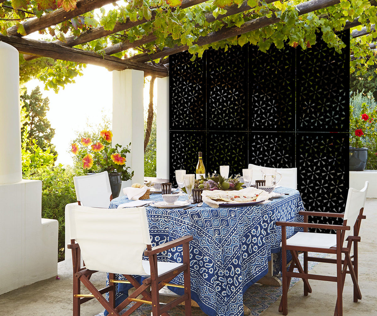 DAISY - Pannello in PVC traforato - Parasole Misura: 98x198 cm, Colore: nero