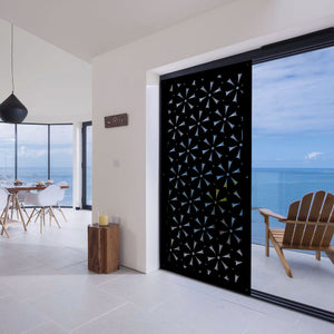 DAISY - Pannello in PVC traforato - Parasole Misura: 98x198 cm, Colore: nero