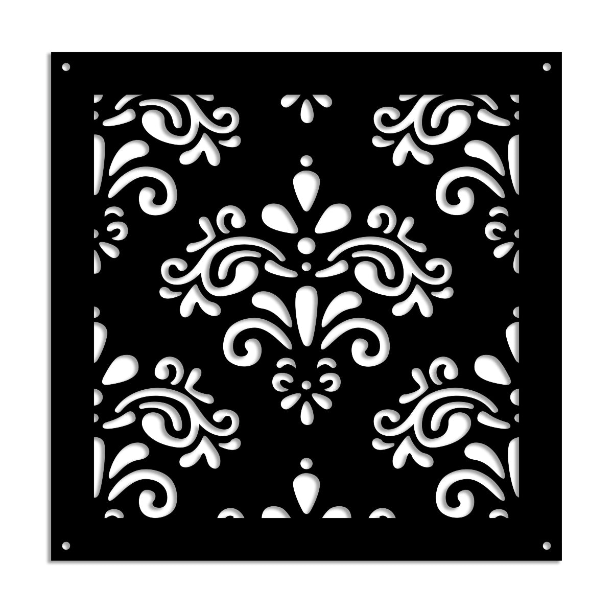 DAMASCO - Pannello in PVC traforato - Parasole Misura: 73x73 cm, Colore: nero