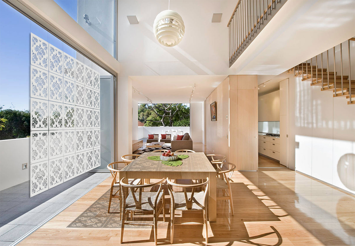 DAMASCO - Pannello in PVC traforato - Parasole Colore: bianco, Misura: 48x48 cm