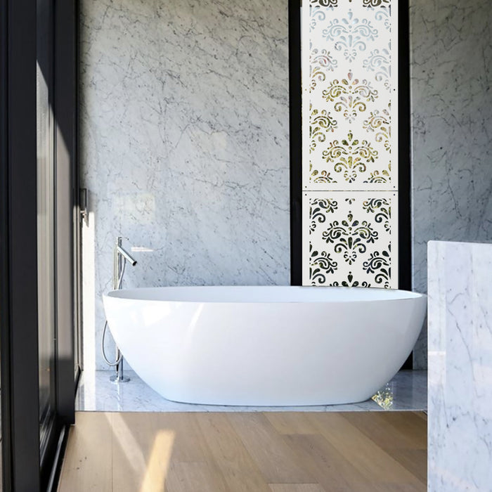 DAMASCO - Pannello in PVC traforato - Parasole Colore: bianco, Misura: 47x94 cm