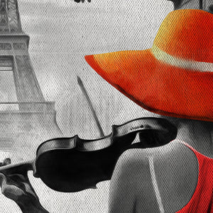 Dans Paris -  Quadro Canvas Contemporaneo su telaio in legno Misura: 70x100 cm