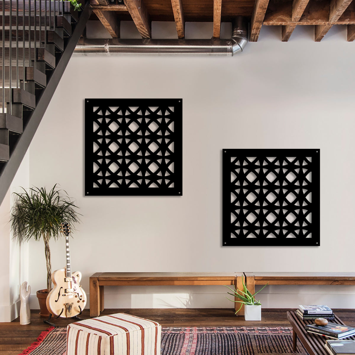 DARKSIDE - Pannello in PVC traforato - Parasole Colore: nero, Misura: 73x73 cm