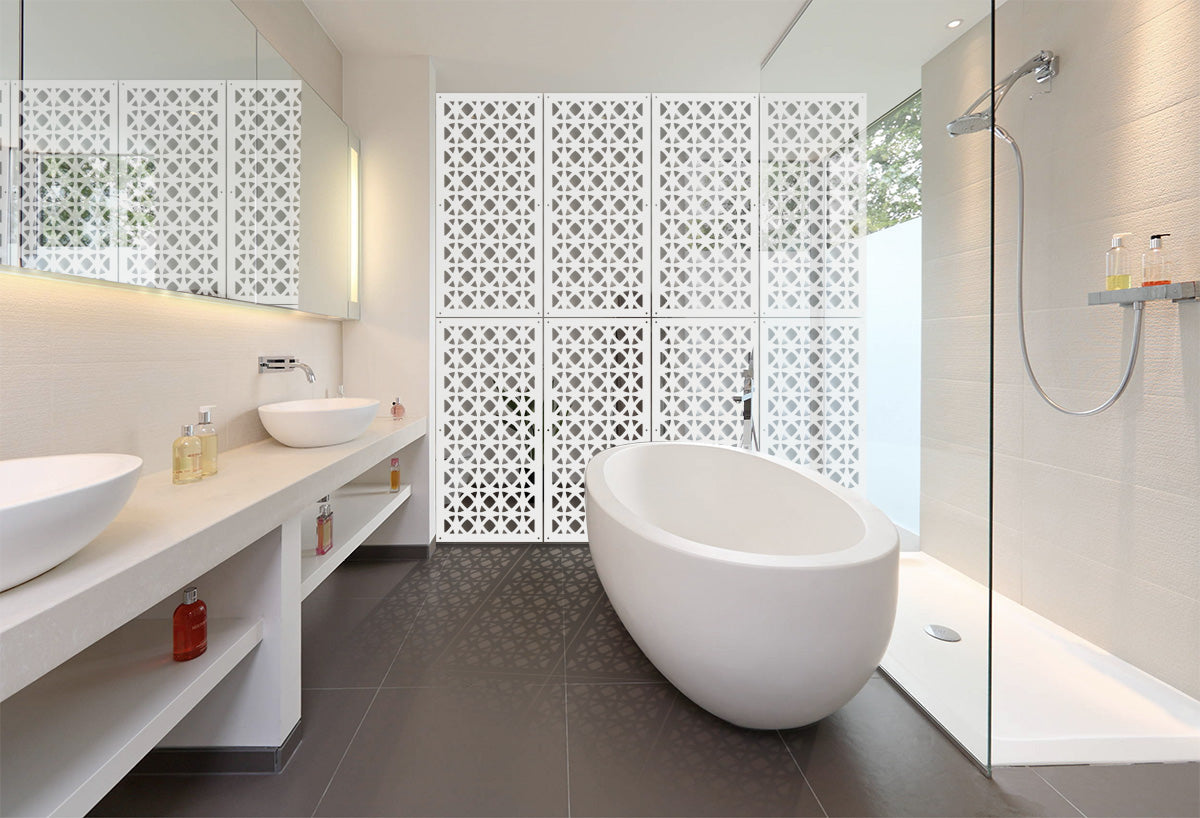 DARKSIDE - Pannello in PVC traforato - Parasole Colore: bianco, Misura: 98x198 cm