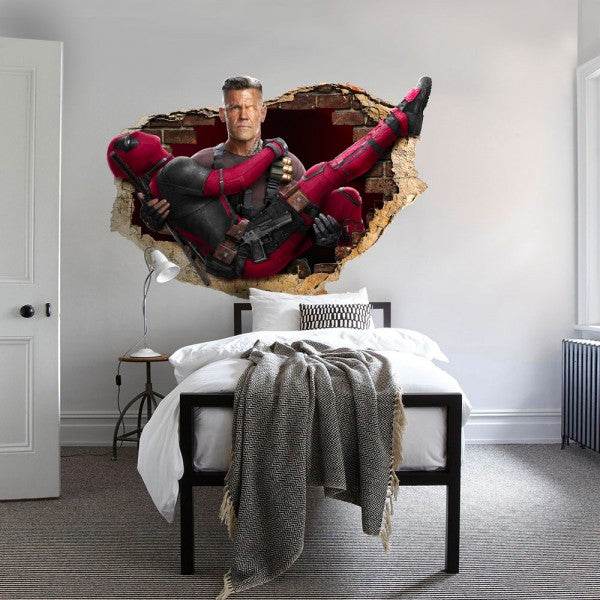 DeadPool and Cable - Adesivi murali parete 3D wall sticker cameretta bimbi Misura: 150x100 cm