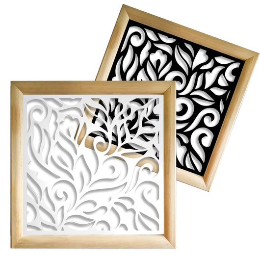 DECOR  - Moduli Decorativi in Legno e PVC Colore: nero, Misura: 98x98 cm