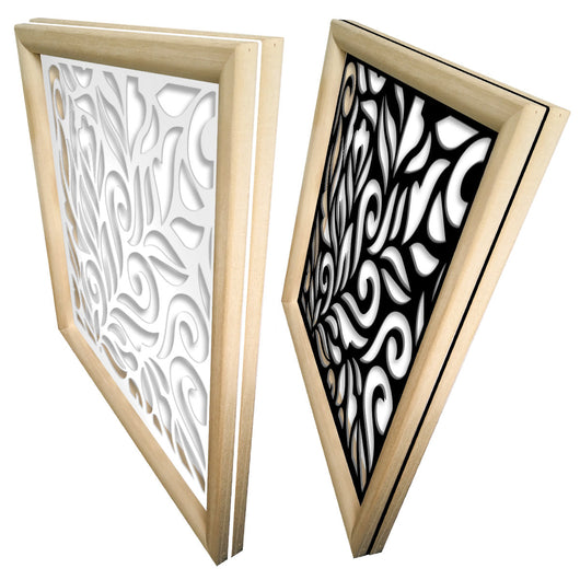 DECOR  - Moduli Decorativi in Legno e PVC Misura: 48x48 cm, Colore: bianco