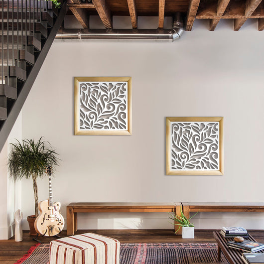 DECOR  - Moduli Decorativi in Legno e PVC Misura: 73x73 cm, Colore: bianco