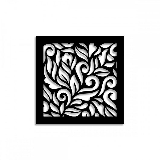 DECOR - Pannello in PVC traforato - spessore 10mm Misura: 48x48 cm, Colore: nero