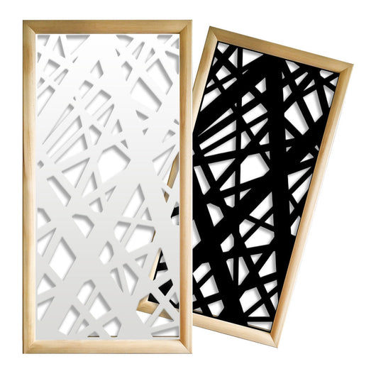 DIAGONAL LARGE - Moduli Decorativi in Legno e PVC Misura: 73x148 cm, Colore: nero