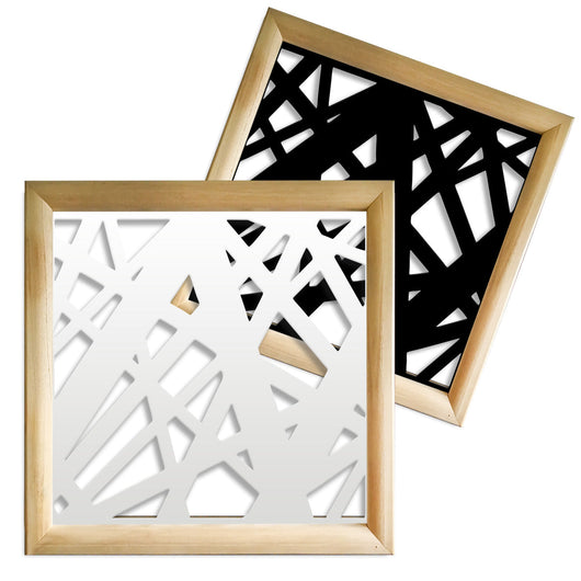 DIAGONAL LARGE - Moduli Decorativi in Legno e PVC Misura: 98x98 cm, Colore: bianco
