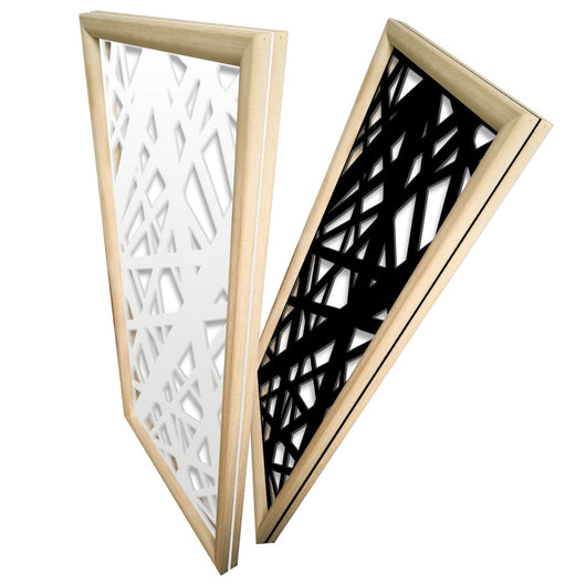 DIAGONAL LARGE - Moduli Decorativi in Legno e PVC Colore: nero, Misura: 47x94 cm