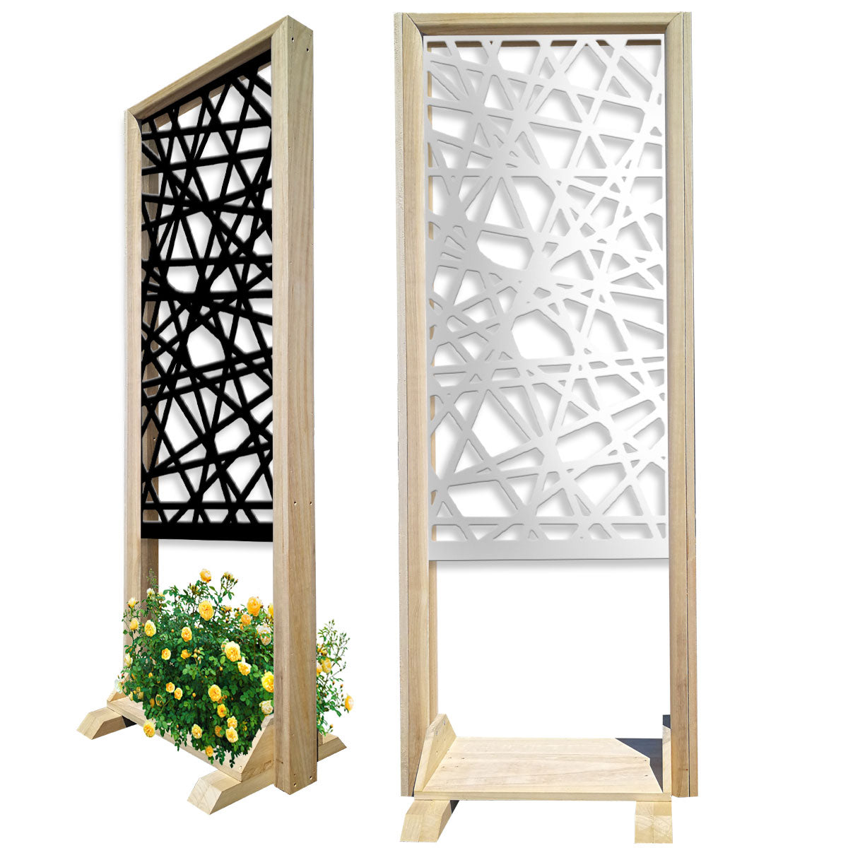 DIAGONAL SMALL - Separè  - Paravento modulabile - 70x190cm - in Legno e PVC Colore: nero