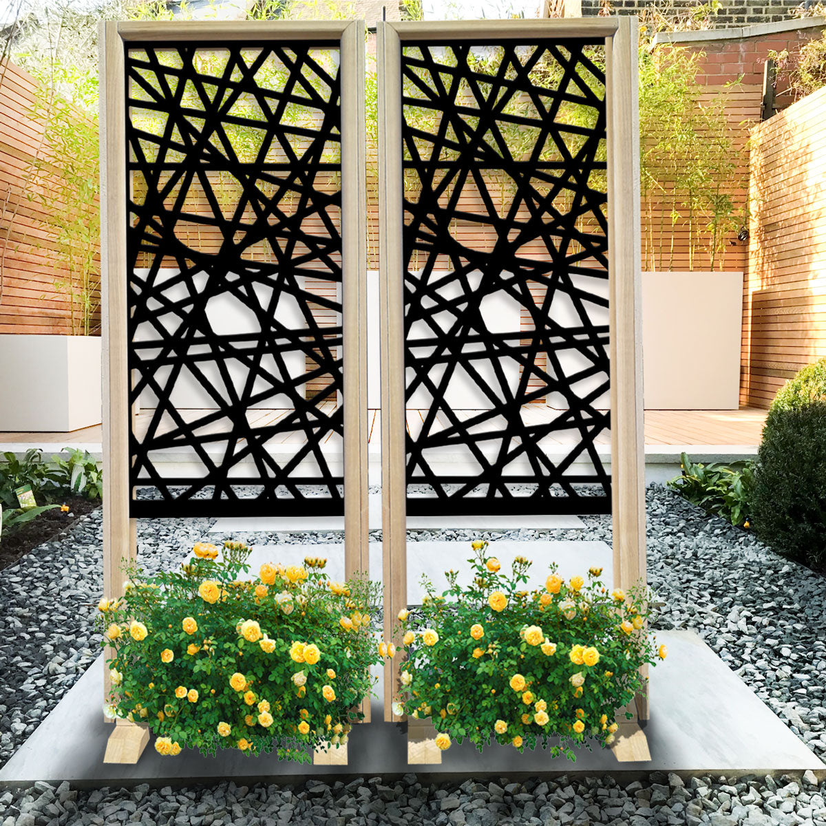 DIAGONAL SMALL - Separè  - Paravento modulabile - 70x190cm - in Legno e PVC Colore: nero