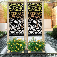 DIAGONAL SMALL - Separè  - Paravento modulabile - 70x190cm - in Legno e PVC Colore: nero