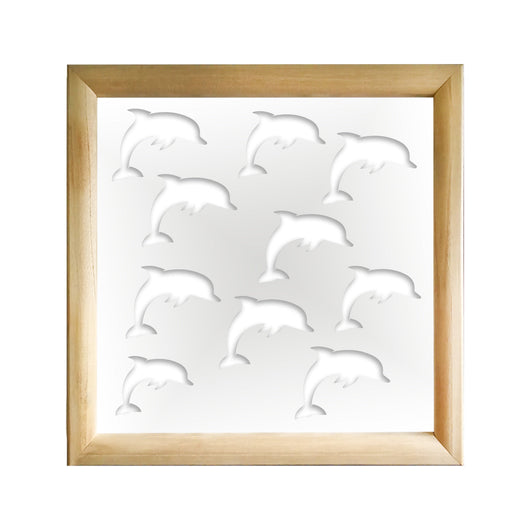 DOLPHIN - Moduli Decorativi in Legno e PVC Misura: 48x48 cm, Colore: bianco