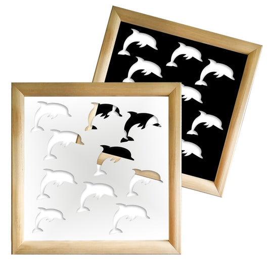 DOLPHIN - Moduli Decorativi in Legno e PVC Misura: 98x98 cm, Colore: bianco