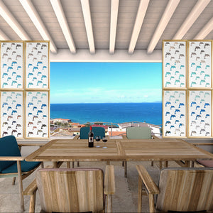 DOLPHIN - Moduli Decorativi in Legno e PVC Misura: 73x148 cm, Colore: bianco