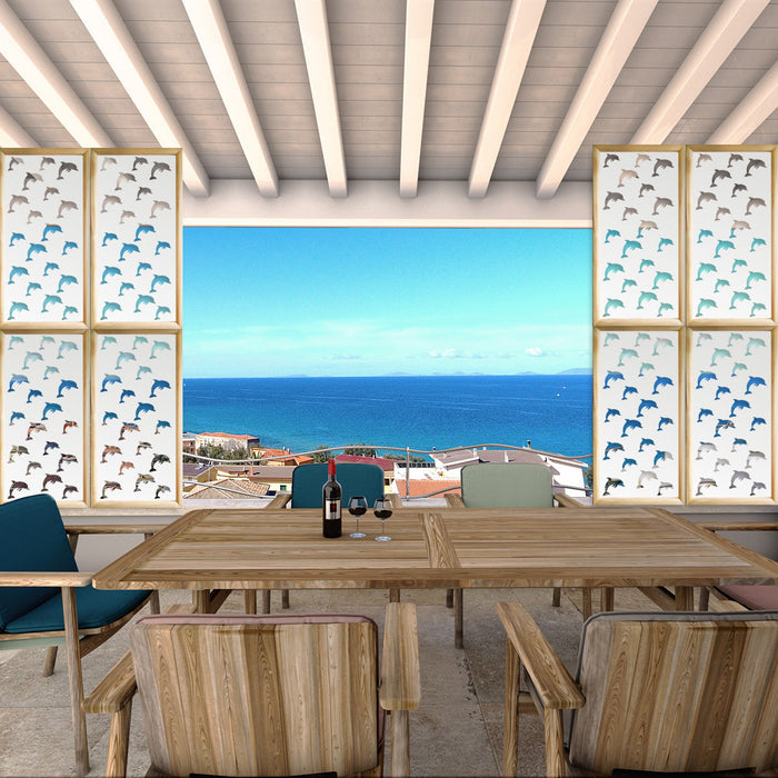 DOLPHIN - Moduli Decorativi in Legno e PVC Misura: 73x148 cm, Colore: bianco