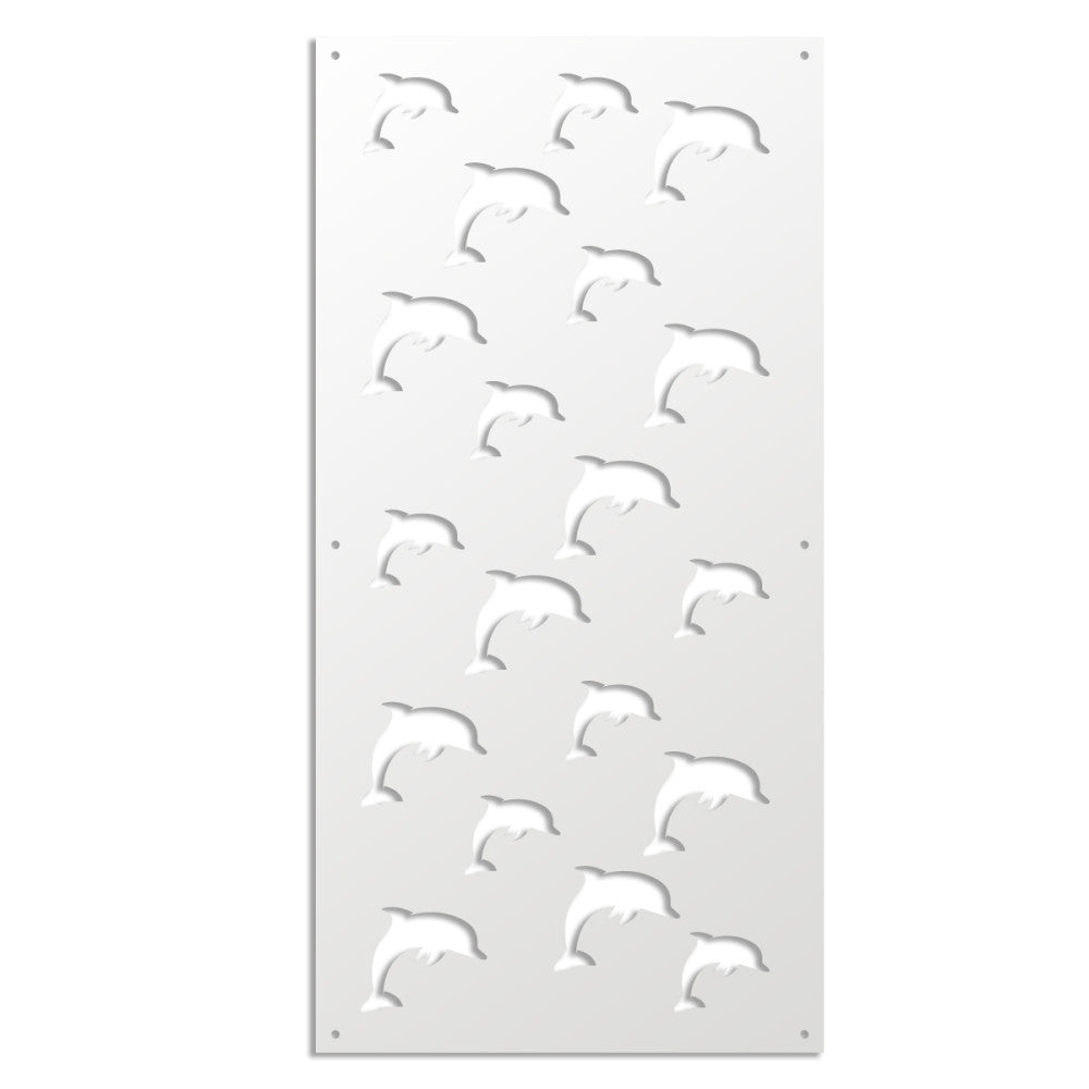 DOLPHIN - Pannello in PVC traforato - Parasole Misura: 47x94 cm, Colore: bianco