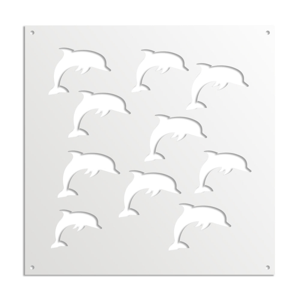 DOLPHIN - Pannello in PVC traforato - Parasole Misura: 48x48 cm, Colore: bianco