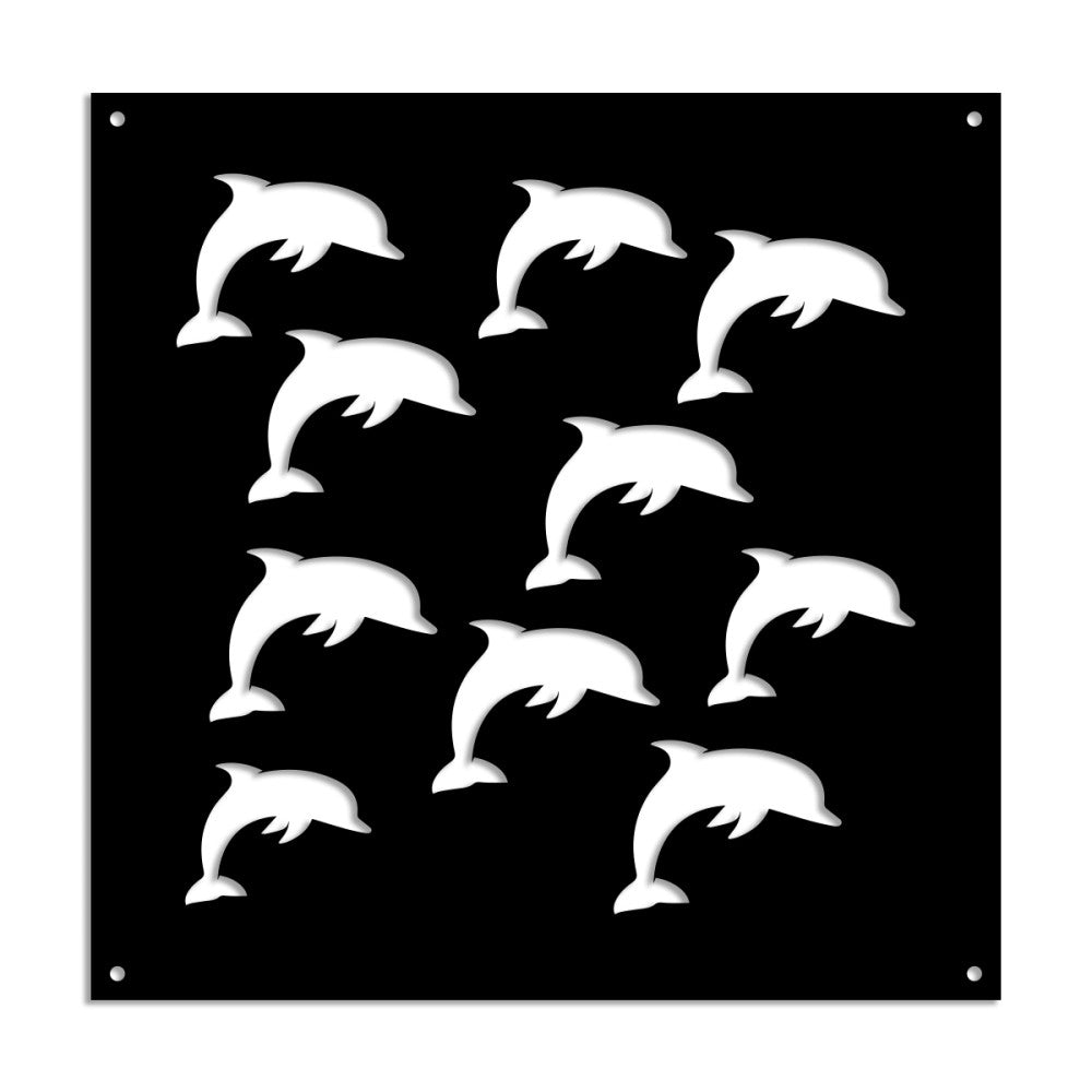 DOLPHIN - Pannello in PVC traforato - Parasole Colore: nero, Misura: 48x48 cm