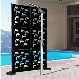 DOLPHIN - Pannello in PVC traforato - Parasole Misura: 48x48 cm, Colore: nero