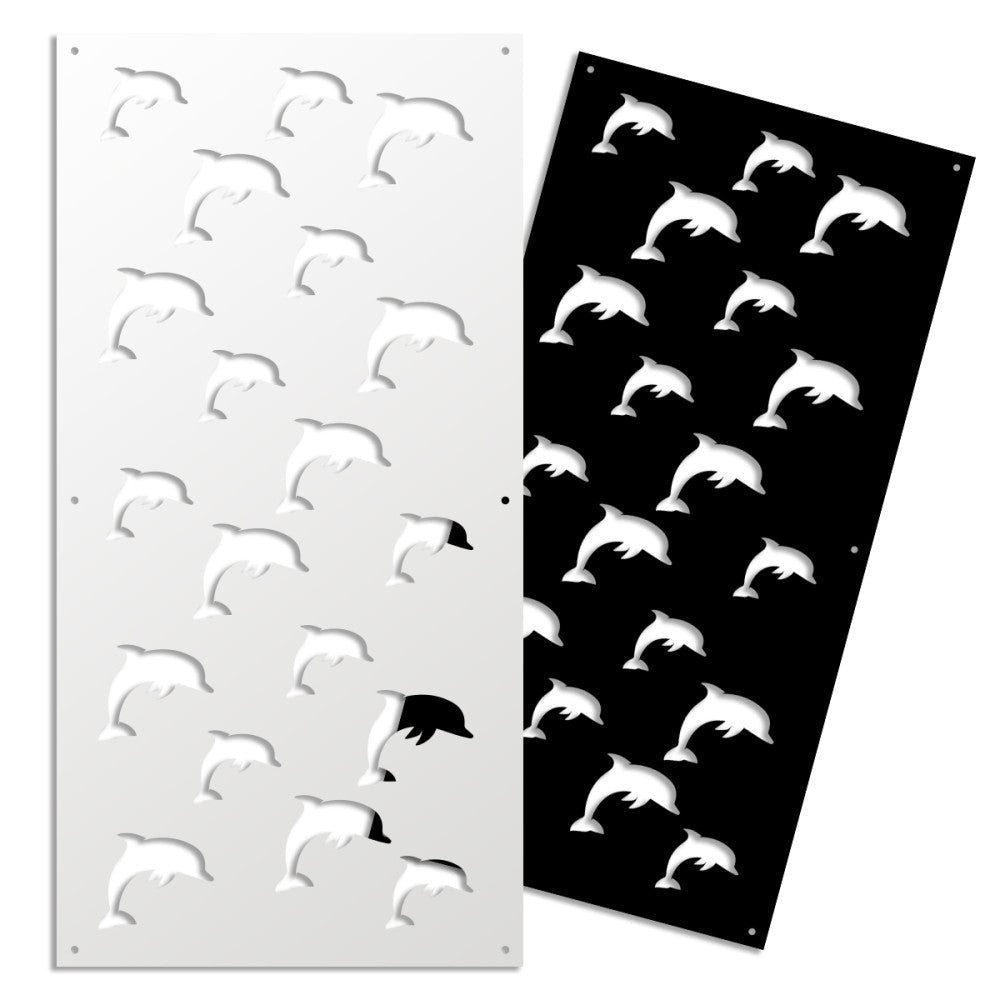 DOLPHIN - Pannello in PVC traforato - Parasole Colore: nero, Misura: 47x94 cm