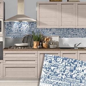 DOMUS - Paraschizzi da cucina in PVC flessibile - Misura 120x60cm spessore 3mm Colore: Blu
