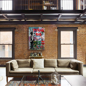 Dream Big -  Quadro Canvas Contemporaneo su telaio in legno Misura: 100x140 cm