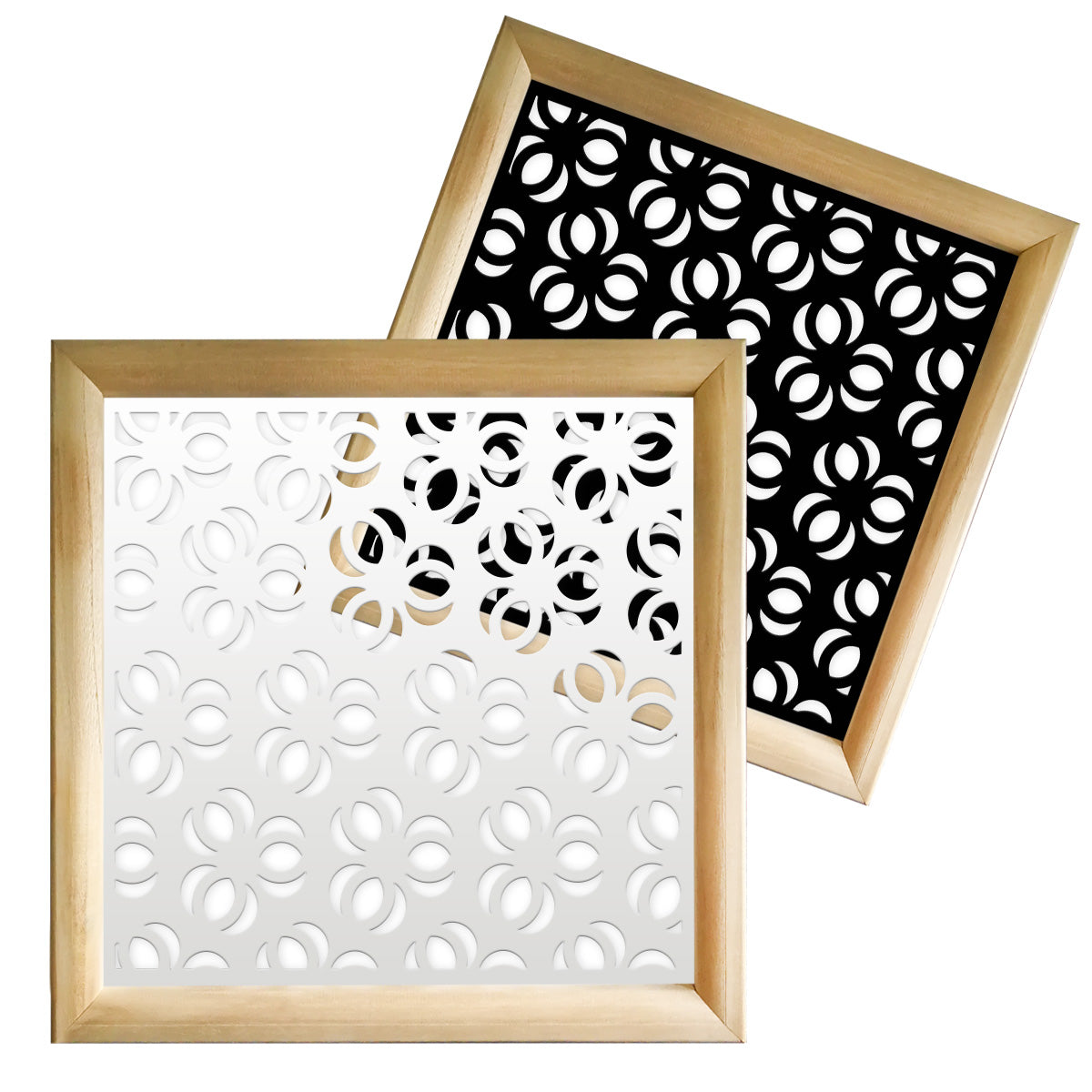 ELLISSE - Moduli Decorativi in Legno e PVC Colore: bianco, Misura: 48x48 cm