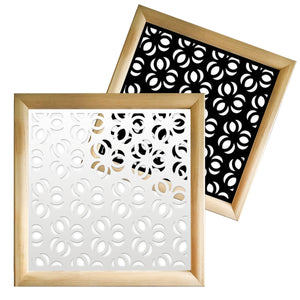 ELLISSE - Moduli Decorativi in Legno e PVC Misura: 48x48 cm, Colore: nero